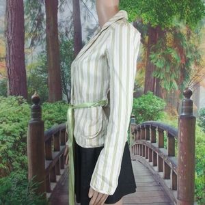 🌼Free People Striped Green Blazer 0
